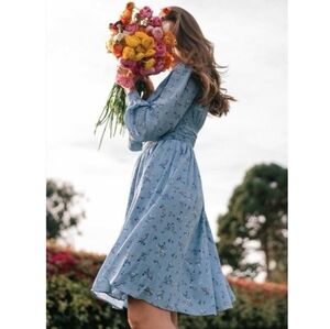 Gal Meets Glam Floral Blue Women's Dress